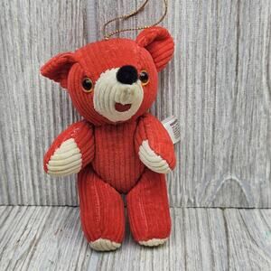 Vintage‎ 1987 Applause Wallace Bear Plush Ornament Corduroy Stuffed Animal Toy